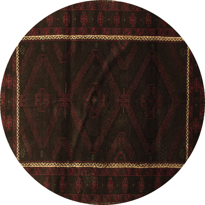 Round Persian Brown Traditional Rug, tr2354brn