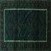Square Persian Turquoise Traditional Rug, tr2354turq