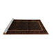 Sideview of Machine Washable Persian Brown Traditional Rug, wshtr2354brn