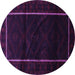 Round Persian Purple Traditional Rug, tr2354pur