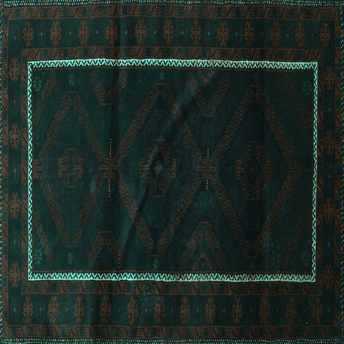 Square Machine Washable Persian Turquoise Traditional Area Rugs, wshtr2354turq