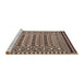 Sideview of Machine Washable Traditional Bakers Brown Rug, wshtr2355