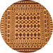 Square Persian Orange Traditional Rug, tr2355org
