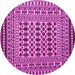 Round Machine Washable Persian Pink Traditional Rug, wshtr2355pnk