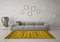 Machine Washable Persian Yellow Traditional Rug, wshtr2355yw