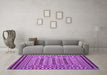 Machine Washable Persian Purple Traditional Area Rugs in a Living Room, wshtr2355pur