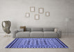 Machine Washable Persian Blue Traditional Rug in a Living Room, wshtr2355blu