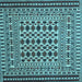 Square Machine Washable Persian Light Blue Traditional Rug, wshtr2355lblu