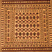 Round Machine Washable Persian Orange Traditional Area Rugs, wshtr2355org