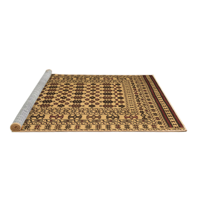 Sideview of Machine Washable Persian Brown Traditional Rug, wshtr2355brn
