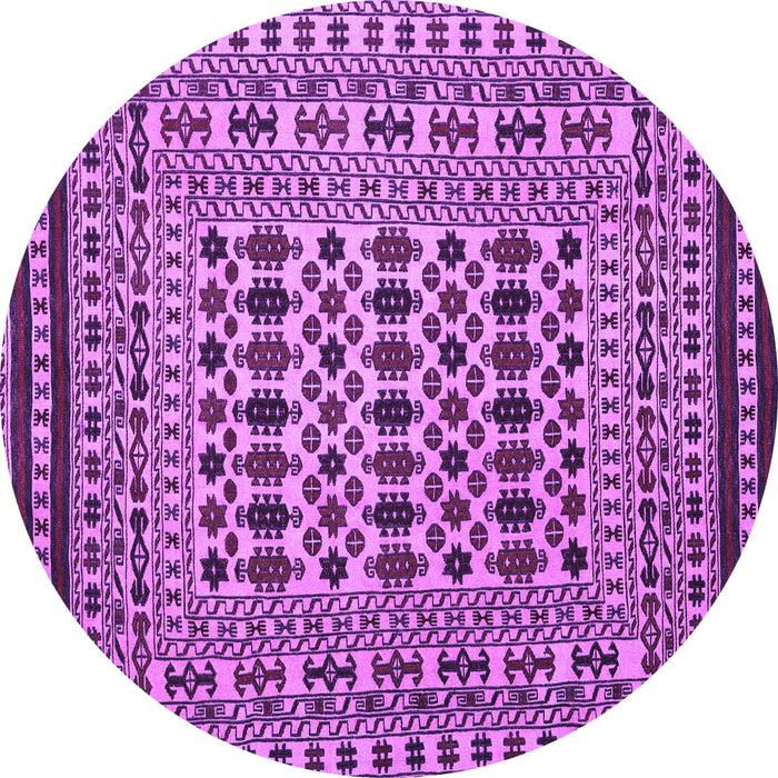 Round Machine Washable Persian Purple Traditional Area Rugs, wshtr2355pur