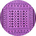 Round Machine Washable Persian Purple Traditional Area Rugs, wshtr2355pur