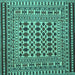 Square Persian Turquoise Traditional Rug, tr2355turq