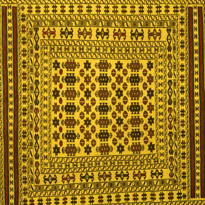 Square Machine Washable Persian Yellow Traditional Rug, wshtr2355yw