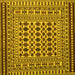 Square Machine Washable Persian Yellow Traditional Rug, wshtr2355yw