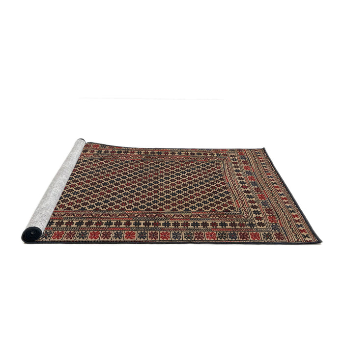 Sideview of Machine Washable Traditional Night Red Rug, wshtr2356