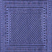 Square Southwestern Blue Country Rug, tr2356blu