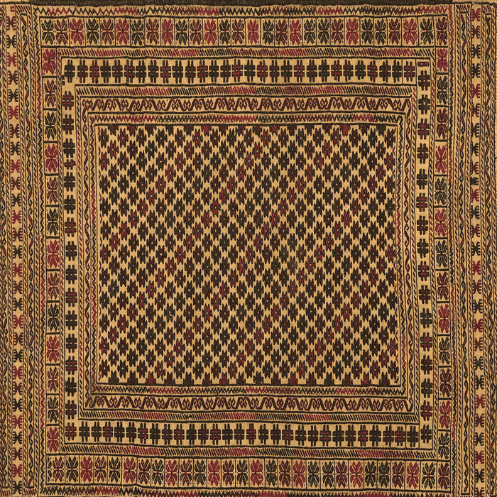 Square Machine Washable Southwestern Brown Country Rug, wshtr2356brn