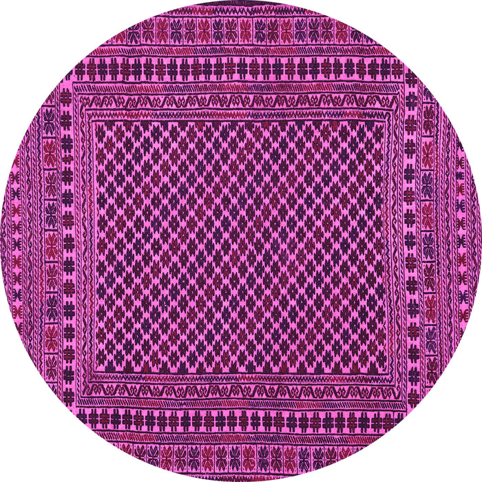 Round Southwestern Pink Country Rug, tr2356pnk