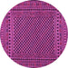 Round Southwestern Pink Country Rug, tr2356pnk