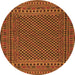 Machine Washable Southwestern Orange Country Area Rugs, wshtr2356org