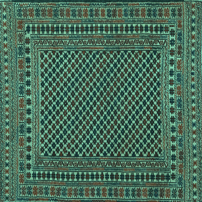 Square Southwestern Turquoise Country Rug, tr2356turq