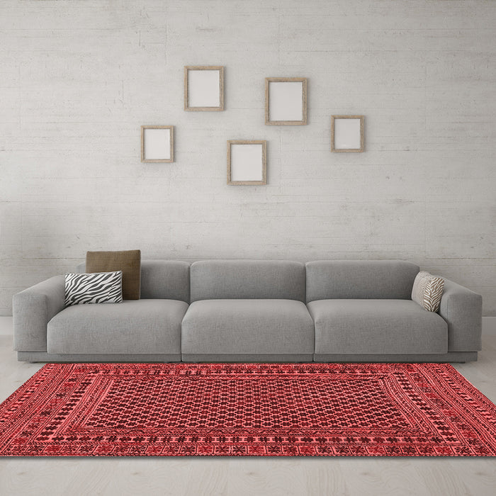 Country Red Washable Rugs