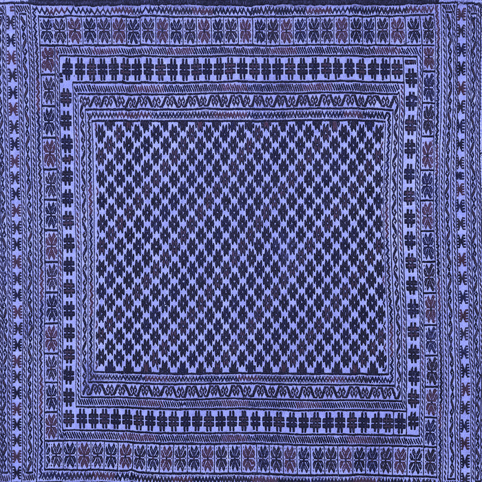Square Machine Washable Southwestern Blue Country Rug, wshtr2356blu