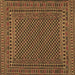 Square Southwestern Brown Country Rug, tr2356brn