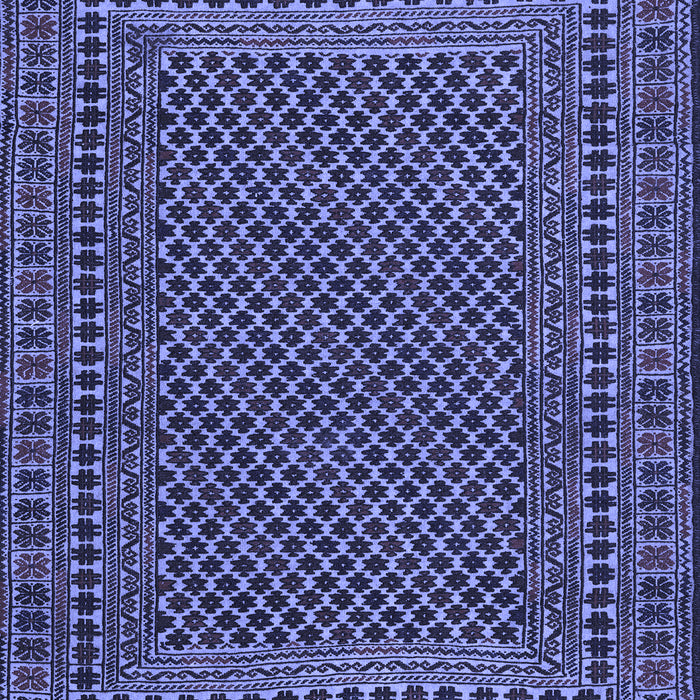 Machine Washable Southwestern Blue Country Rug, wshtr2356blu