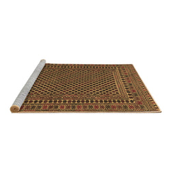 Sideview of Machine Washable Southwestern Brown Country Rug, wshtr2356brn