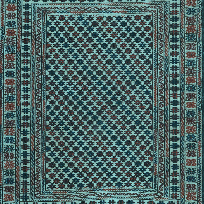 Machine Washable Southwestern Light Blue Country Rug, wshtr2356lblu