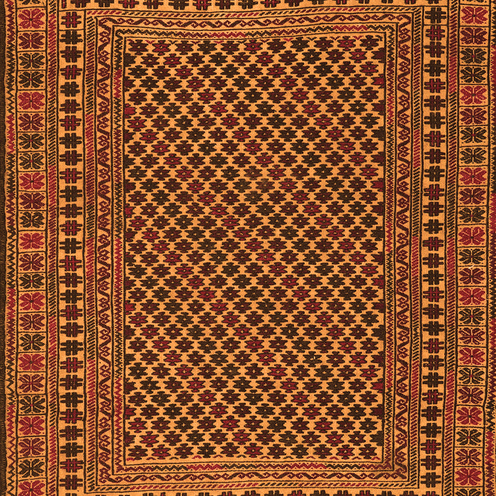 Serging Thickness of Machine Washable Southwestern Orange Country Area Rugs, wshtr2356org