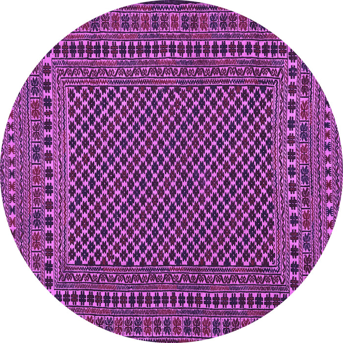 Round Southwestern Purple Country Rug, tr2356pur