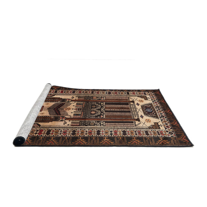 Sideview of Machine Washable Traditional Night Red Rug, wshtr2357