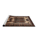 Sideview of Machine Washable Traditional Night Red Rug, wshtr2357