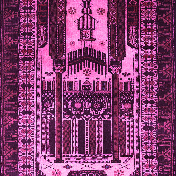 Machine Washable Persian Pink Traditional Rug, wshtr2357pnk