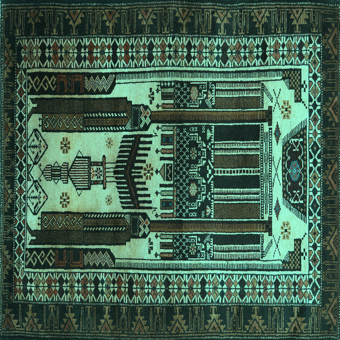Square Persian Turquoise Traditional Rug, tr2357turq