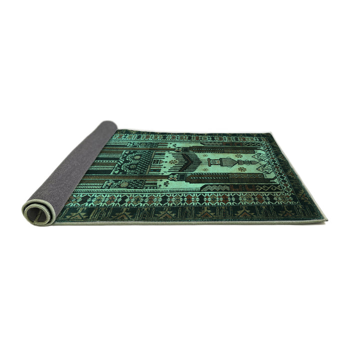 Sideview of Persian Turquoise Traditional Rug, tr2357turq