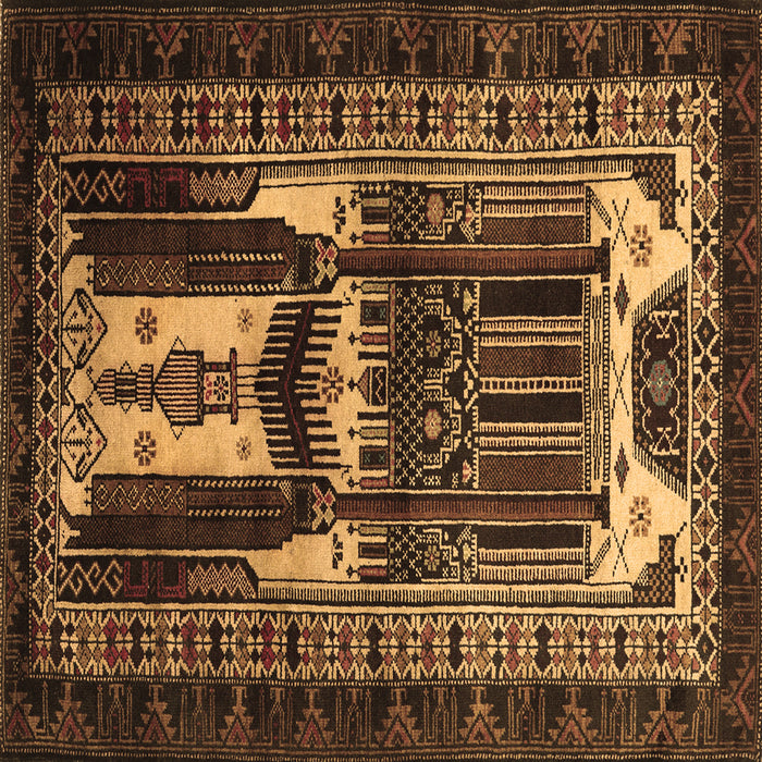 Square Persian Brown Traditional Rug, tr2357brn