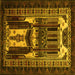 Square Persian Yellow Traditional Rug, tr2357yw