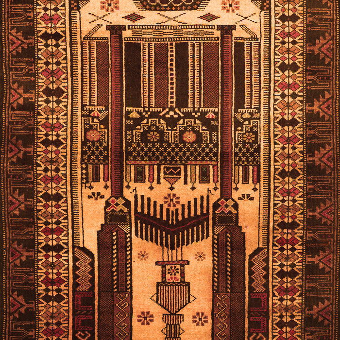 Serging Thickness of Machine Washable Persian Orange Traditional Area Rugs, wshtr2357org