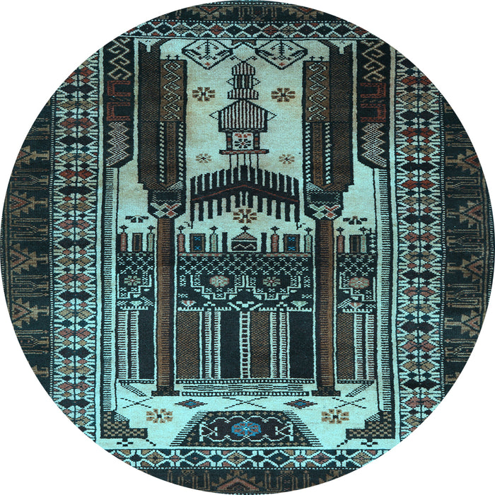 Round Persian Light Blue Traditional Rug, tr2357lblu