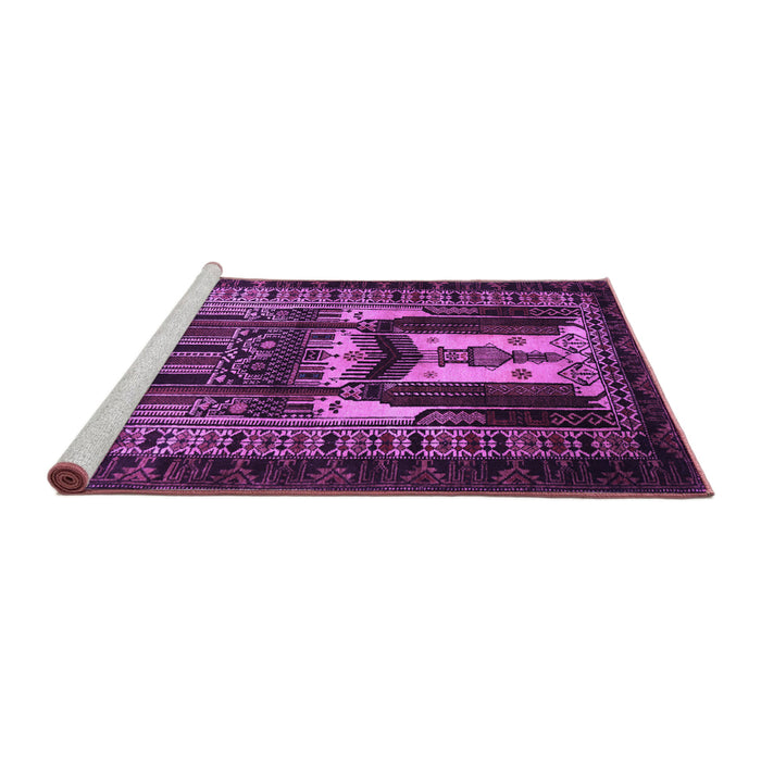 Sideview of Machine Washable Persian Purple Traditional Area Rugs, wshtr2357pur