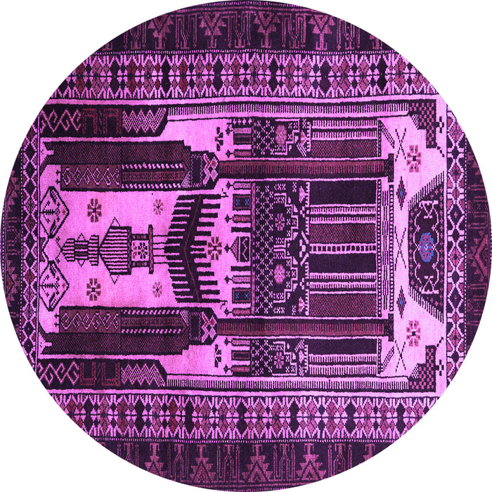 Round Persian Purple Traditional Rug, tr2357pur