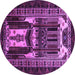 Round Persian Purple Traditional Rug, tr2357pur