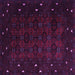 Square Machine Washable Persian Purple Traditional Area Rugs, wshtr2358pur