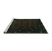 Sideview of Machine Washable Persian Turquoise Traditional Area Rugs, wshtr2358turq