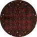 Round Persian Brown Traditional Rug, tr2358brn