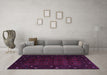 Machine Washable Persian Purple Traditional Area Rugs in a Living Room, wshtr2358pur